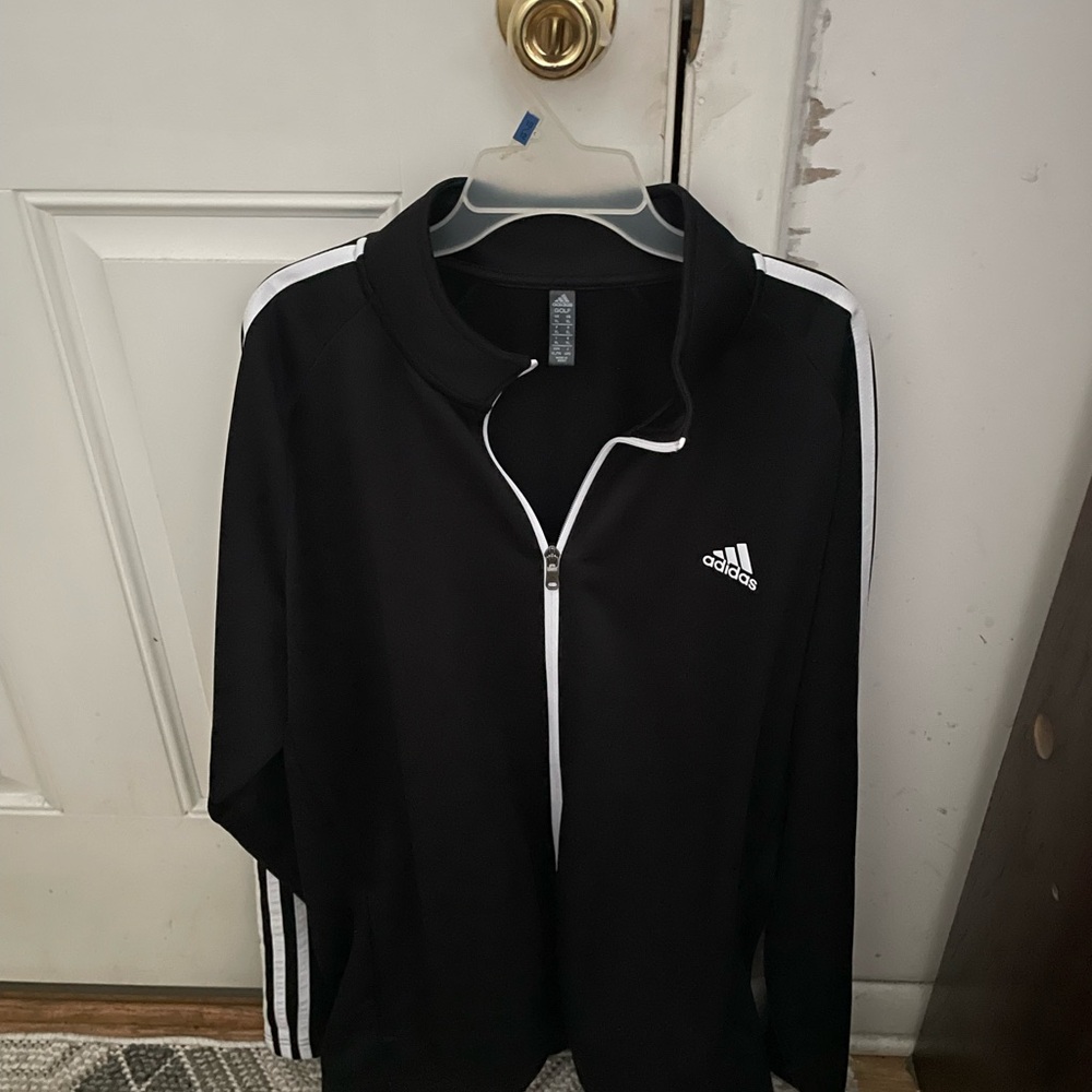 Adidas Men's Black and White Windbreaker